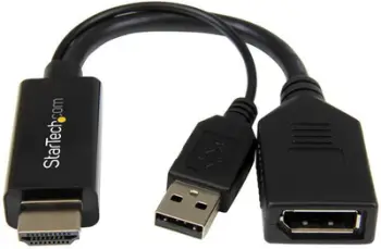 Përshtatës AV StarTech HDMI - DisplayPort + USB-A (HD2DP), i zi
