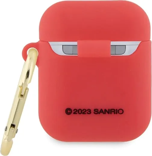 Mbulesë silikoni për AirPods Hello Kitty, me karabiner, rozë - 2