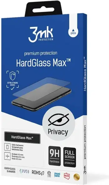Xham mbrojtës 3MK Hard Glass Max Privacy, për iPhone X/Xs