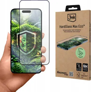 Xham mbrojtës 3MK HardGlass Max Eco, për iPhone 15 Pro, 9H, transparent