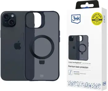 Mbështjellës 3mk Smoke Case Mag&Stand për iPhone 15, i zi