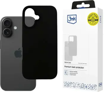 Mbështjellës silikon për celular 3mk Protection, për iPhone 16, i zi