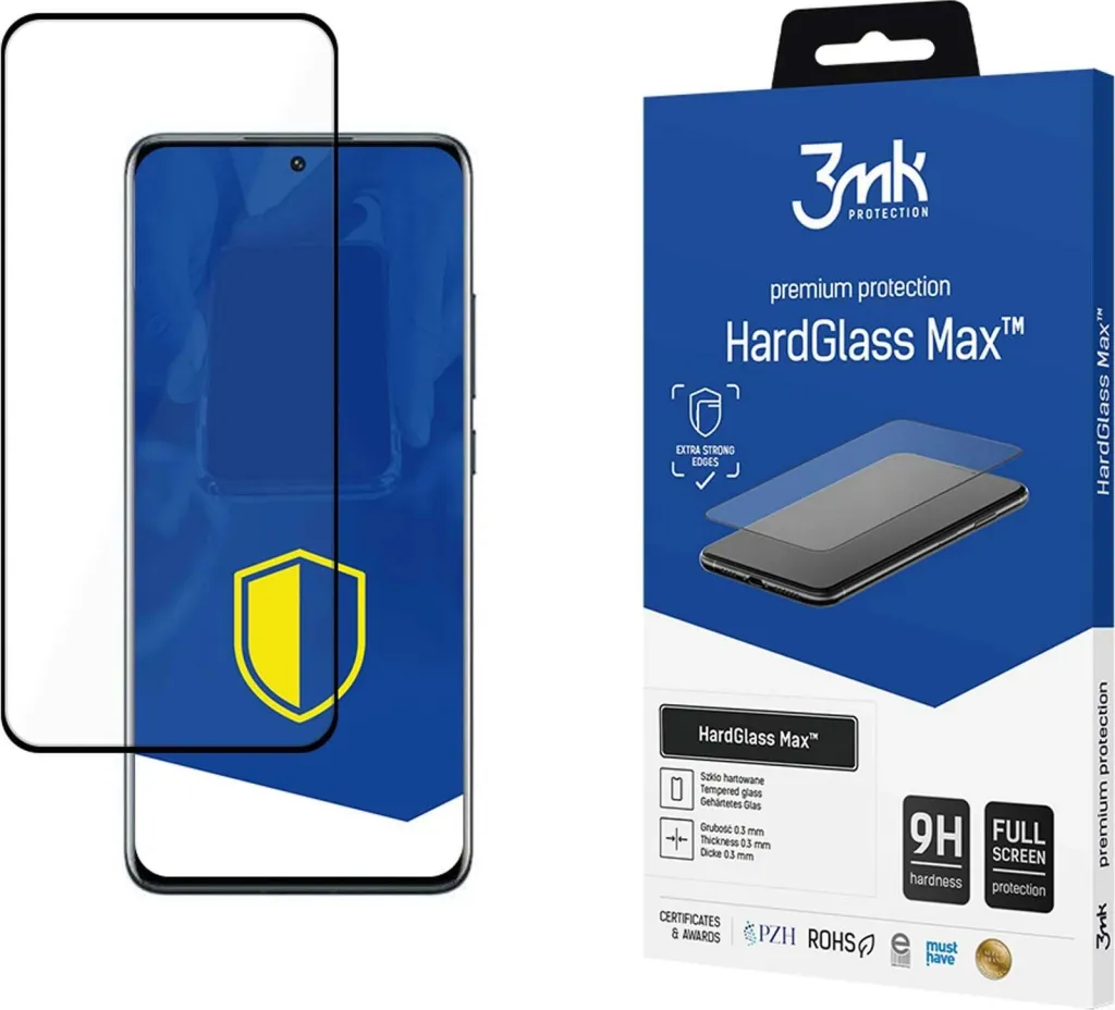 Xham mbrojtës 3MK HardGlass Max për Xiaomi 12 5G, FullScreen, i zi - 1
