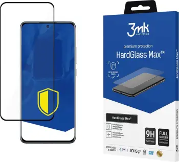 Xham mbrojtës 3MK HardGlass Max për Xiaomi 12 5G, FullScreen, i zi