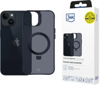 Mbulesë telefoni 3MK Smoke Case MagStand për iPhone 14 Plus, MagSafe, me këmbëz, transparente e errët