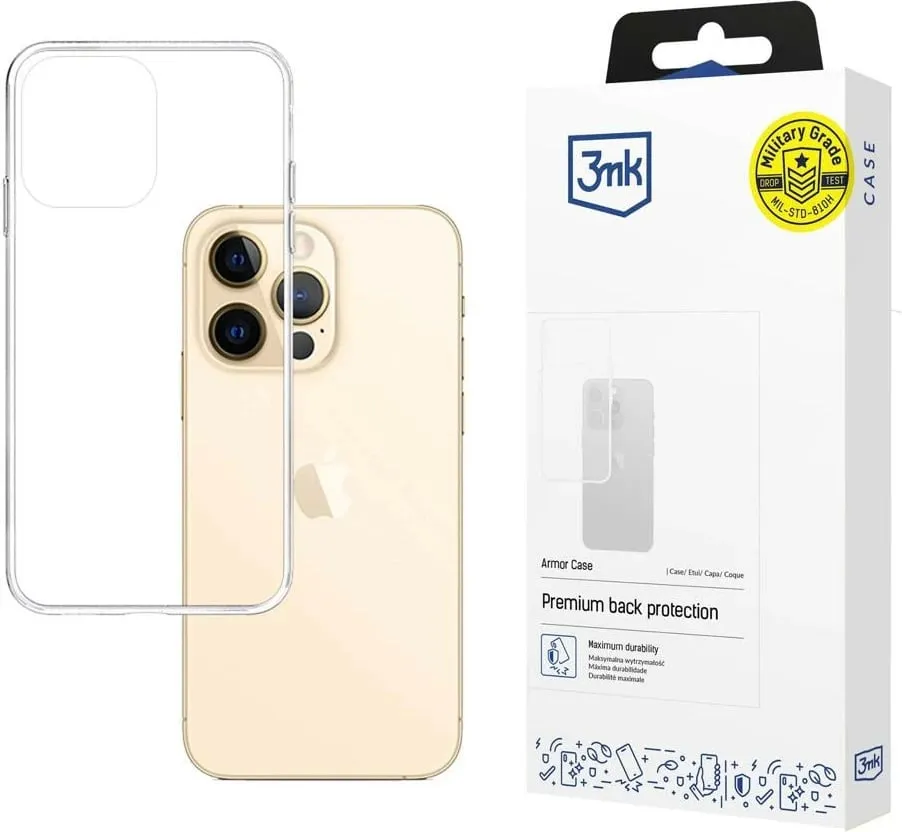 Mbështjellës 3mk Armor Case për iPhone 13 Pro Max, transparent - 1