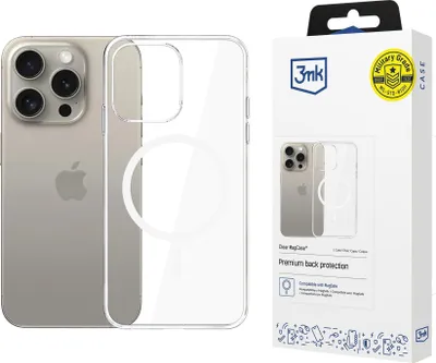 Këllëf telefoni 3mk Clear MagCase për iPhone 15 Pro, kompatibil me MagSafe, transparent - 1