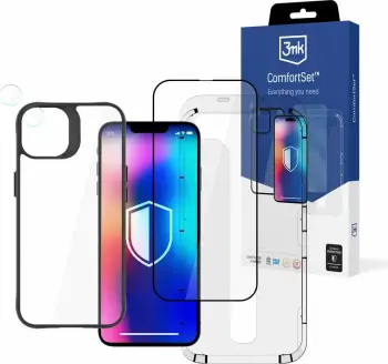 Mbështjellës 3mk Comfort Set 4in1 për iPhone 14, i zi