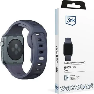 Rrip ore 3mk Silicone për Apple Watch, 38 40 41mm, gri - 1