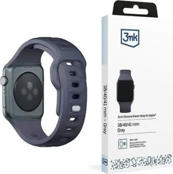 Rrip ore 3mk Silicone për Apple Watch, 38 40 41mm, gri