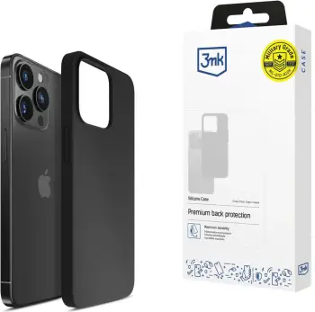 Mbulesë silikoni 3mk për Apple iPhone 16 Pro, mikrofibër e brendshme, mbrojtje nga goditjet, e zezë