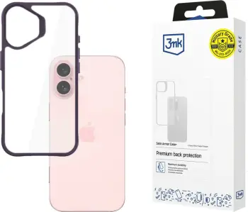 Mbështjellës 3mk Satin Armor Case+ për iPhone 16, Transparent/Purpurtë