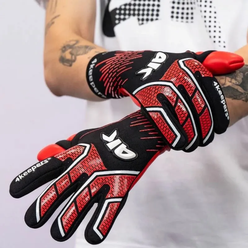 Doreza portieri për meshkuj 4keepers, të zeza e të kuqe - 4