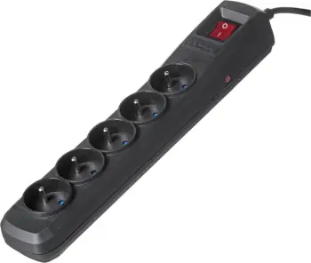 Kabllo vazhduese Activejet, 5 priza, 1.5 m, e zezë