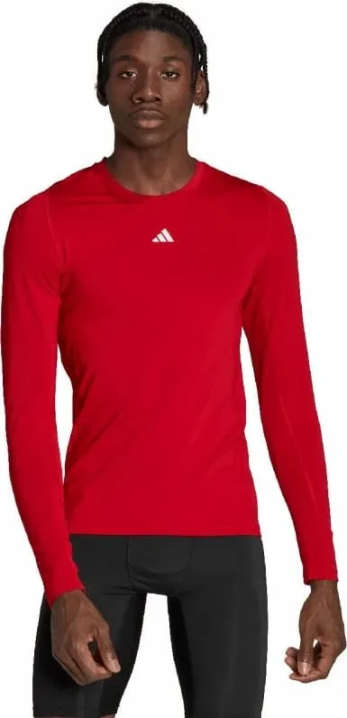 Maicë adidas Techfit Aeroready me mëngë të gjata për meshkuj, e kuqe - 4