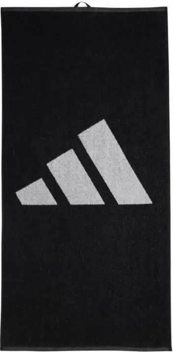 Peshqir adidas 3BAR S IU1290, 50 x 100 cm, pambuk, i zi e bardhë