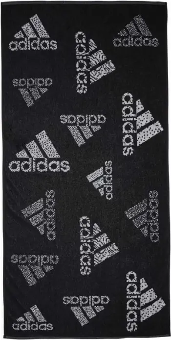 Peshqir sportiv Adidas Branded Must Have HS2056, 50x100 cm, pambuk 100%, i zi e i bardhë