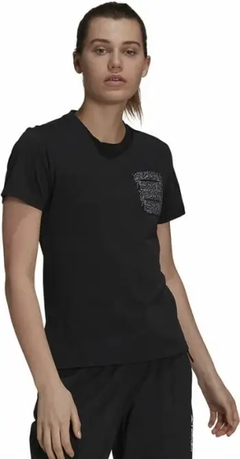 Bluzë Adidas TX Pocket Tee GU8984, pambuk, për femra, e bardhë