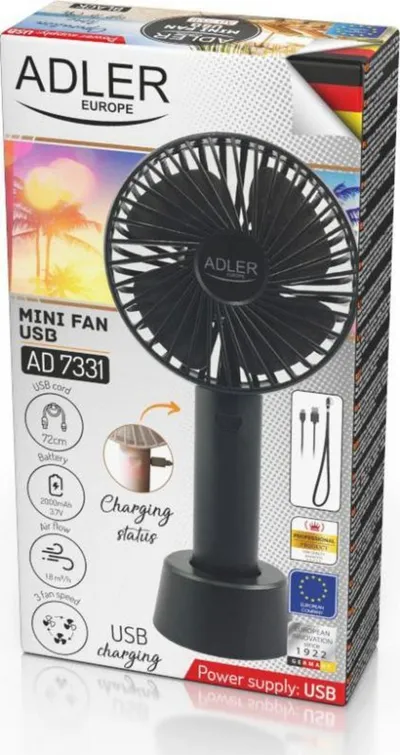 Flladitëse USB Adler Mini 9cm / 3.5 ”. e zezë - 6