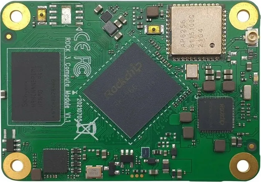 Modul kompjuteri ALLNET Radxa CM3 Model A Rock3 RK3566, 4GB RAM, 32GB EMMC, Wifi+BT - 1