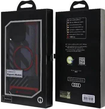 Mbështjellës Audi IML Sport MagSafe për iPhone 15 Pro Max 6.7", zi/zi