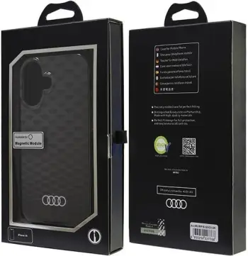 Mbështjellës Audi IML Stitching Pattern MagSafe për iPhone 16 6.1", i zi