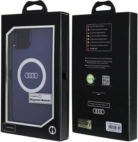Mbështjellës Audi IML Big Logo MagSafe për iPhone 15 Plus / 14 Plus, Blu - 2