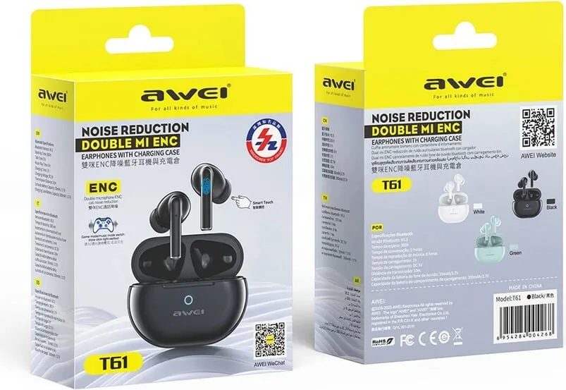 Kufje Me Bluetooth AWEI T61ENC (Gjelbërt) - 3