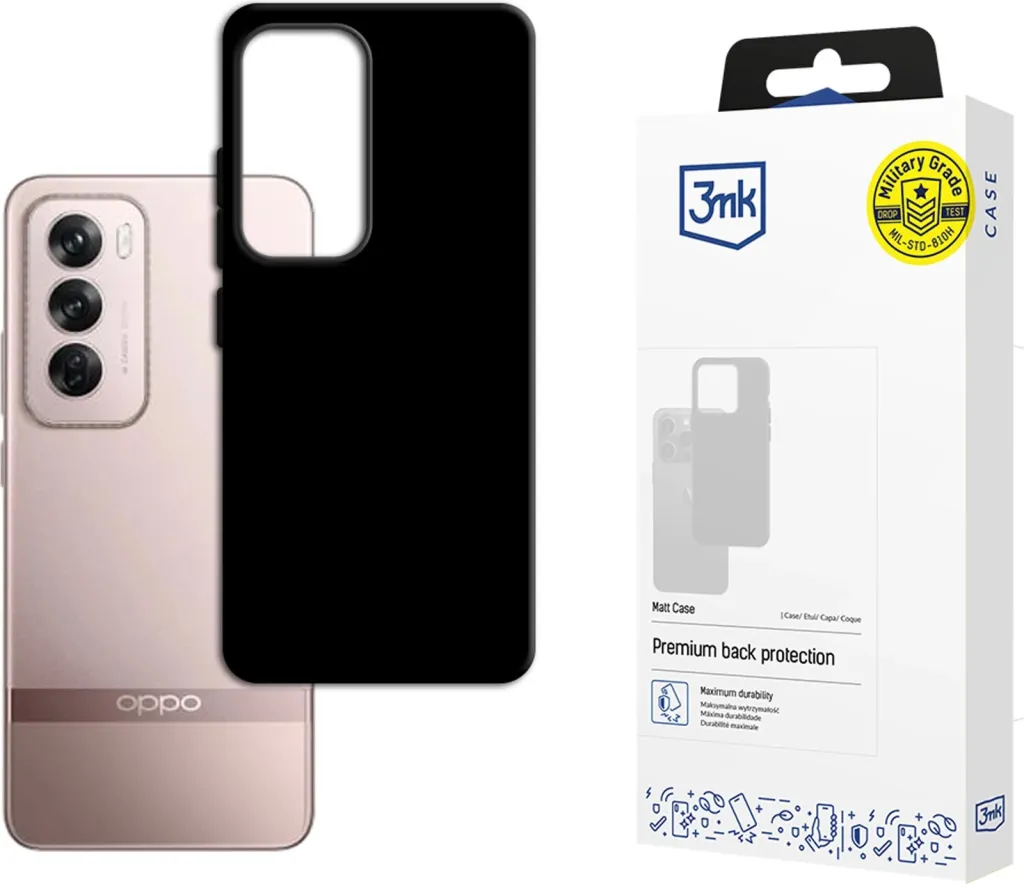 Mbështjellës 3mk Matt Case për Oppo Reno 12 Pro, i zi - 1