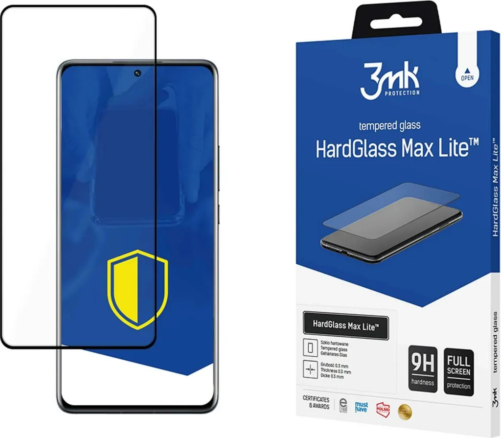 Xham mbrojtës 3MK HardGlass Max Lite për Xiaomi 12 Pro, 0.3mm, 9H, i zi - 1