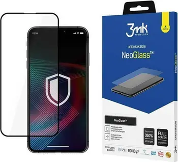 Stiklla mbrojtëse 3MK NeoGlass për Apple iPhone 14 Plus, xham hibrid, skaje të zeza