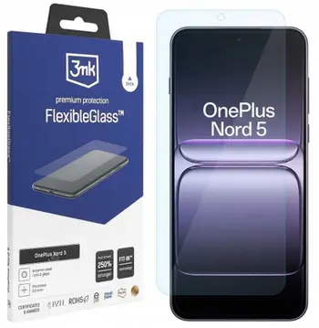 Mbulesë ekrani 3MK FlexibleGlass për OnePlus Nord 5 5G, xham hibrid mbrojtës, transparencë e qartë