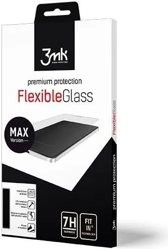 Xham mbrojtës hibrid 3mk FlexibleGlass Max për iPhone XS Max / 11 Pro Max, 0.2 mm, 7H, i zi, set 1 copë