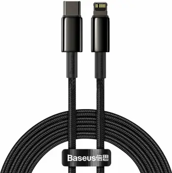 Kabllo Baseus USB-C - Lightning USB, 2 m, e zezë