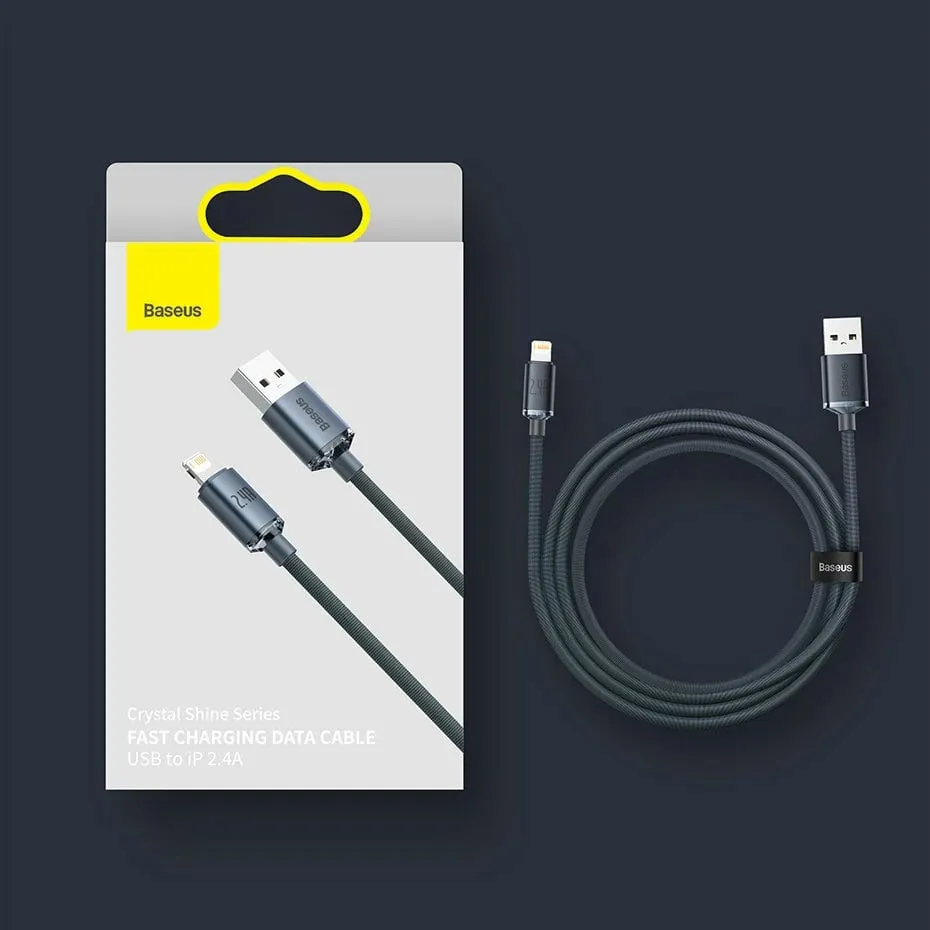Kabllo Baseus Crystal Shine, USB-A në Lightning, 2m, 2.4A, e zezë - 19