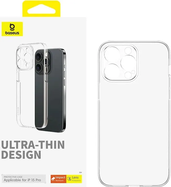 Mbështjellës Baseus OS-Lucent Series për iPhone 15 Pro, transparent - 3