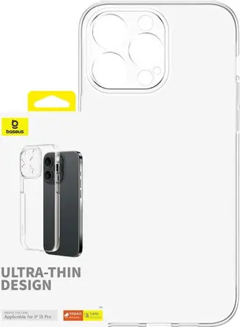 Mbështjellës Baseus OS-Lucent Series për iPhone 15 Pro, transparent