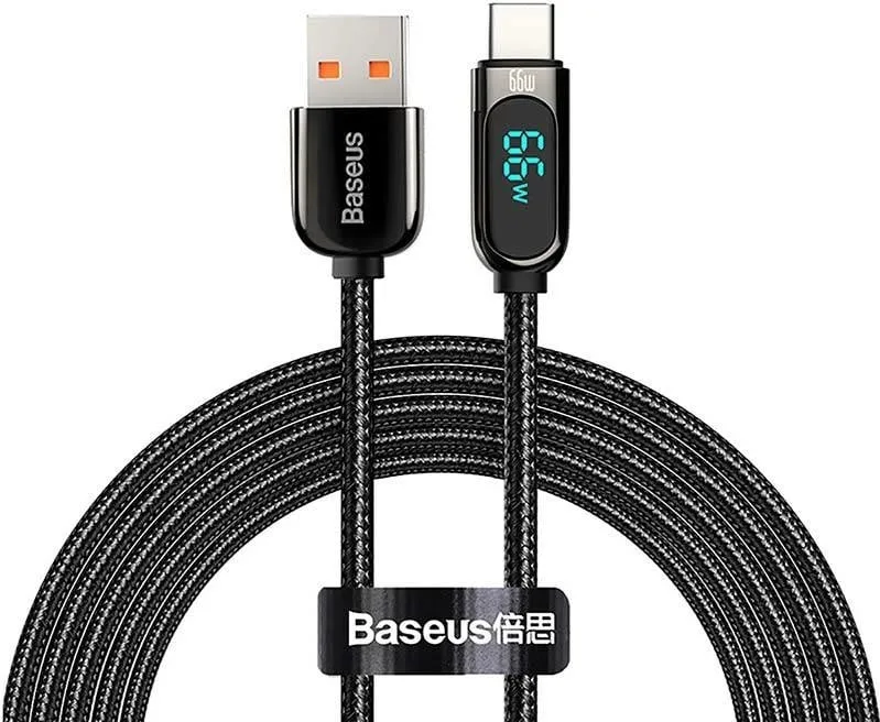 Kabllo Baseus Display, USB në USB-C, 66W, 2m, e zezë - 1