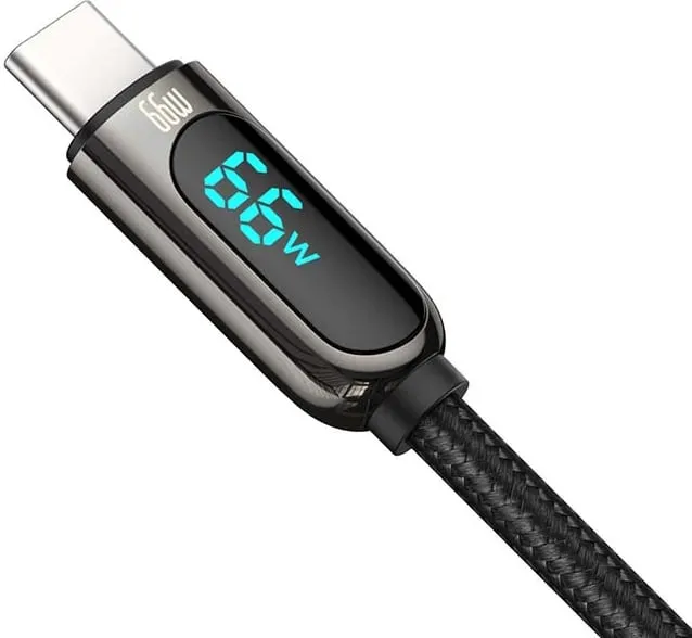 Kabllo Baseus Display, USB në USB-C, 66W, 2m, e zezë - 6
