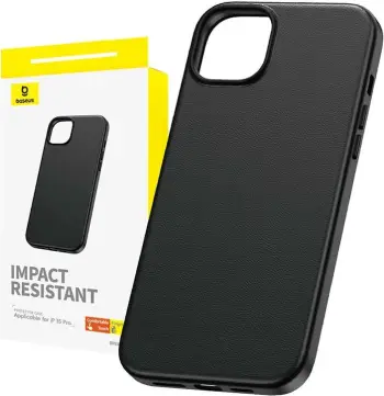 Mbështjellës Baseus Fauxther Series për iPhone 15 Pro, i zi