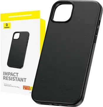 Mbështjellës Baseus Fauxther për iPhone 15 Plus, i zi