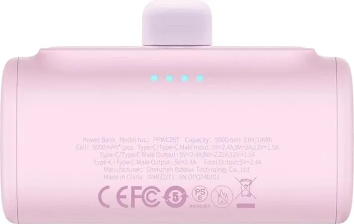 Powerbank Baseus Compact USB-C 5000mAh 20W, rozë - 5