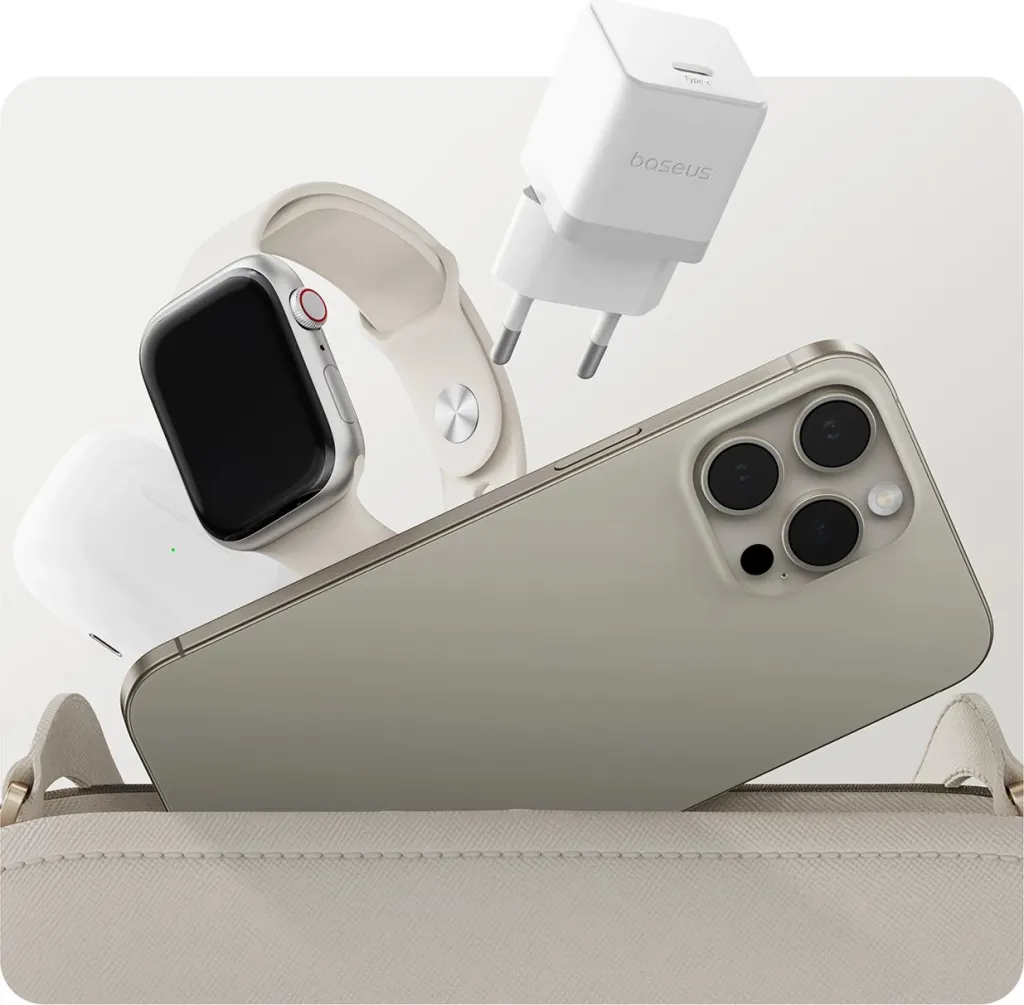 Karikues muri Baseus Palm 20W, USB-C, i bardhë - 9