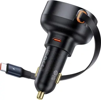 Karikues veture Baseus Enjoyment Pro, USB-C (femër/mashkull), 60W, i zi