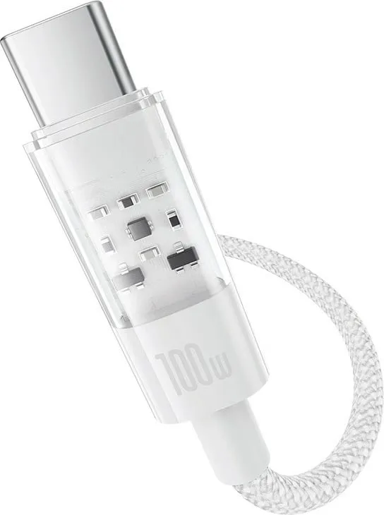 Kabllo Baseus Gem USB A në USB C, 1 m, 100 W, Bardhë - 2