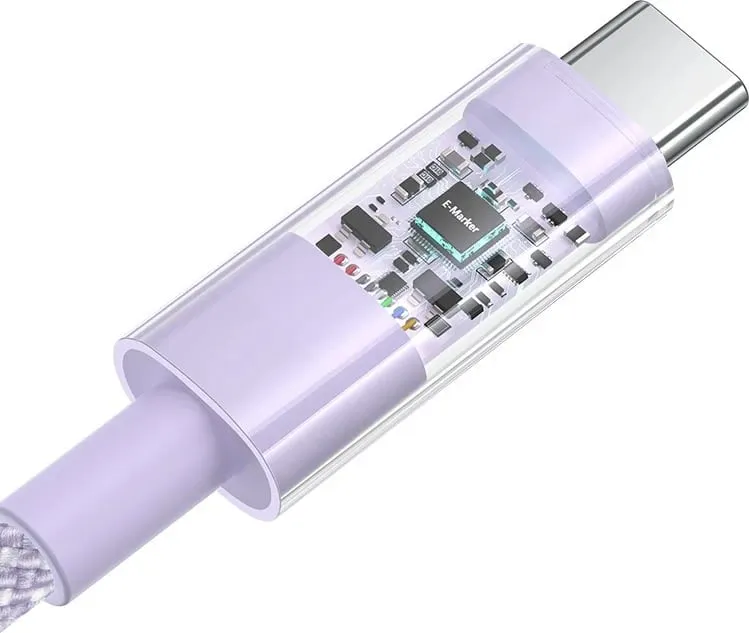 Kabllo Baseus Gem USB C në USB C, 1 m, 100 W, Vjollcë - 4