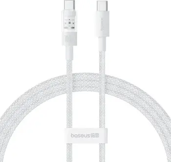 Kabllo Baseus Gem USB C në USB C, 1 m, 100 W, Bardhë