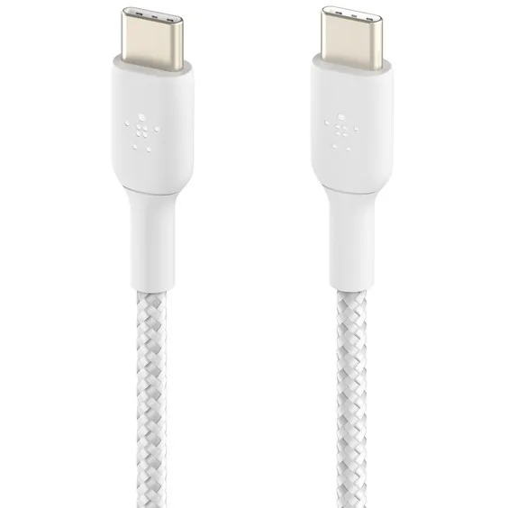 Kabllo USB Belkin USB-C në USB-C e lidhur, 2m, e bardhë - 1