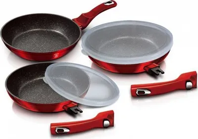 Set tiganë Berlinger Haus, 3 copë, të kuq/zi - 1