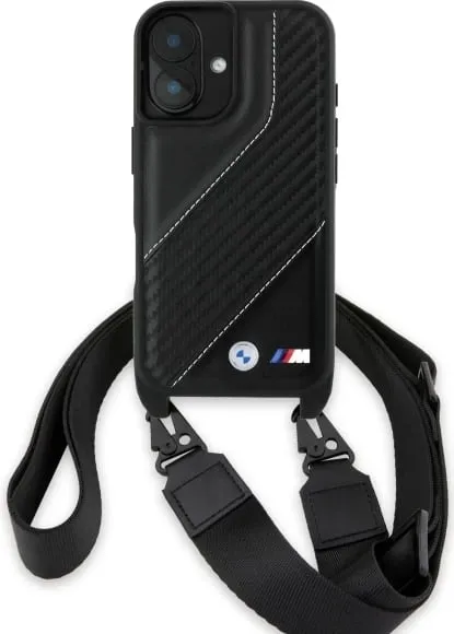 Mbështjellës BMW M Edition Carbon Stripe & Strap për iPhone 16 Plus, i zi - 2